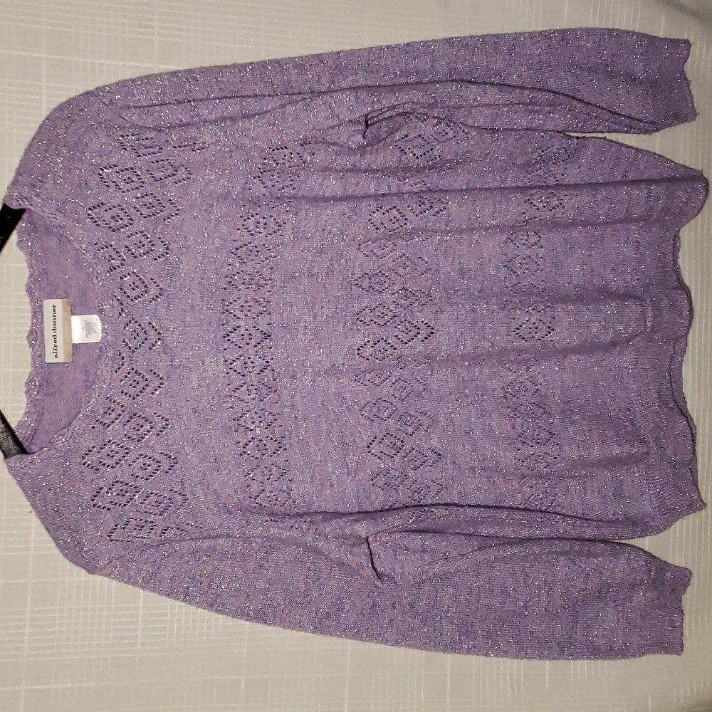 Purple women's knitted sweater .